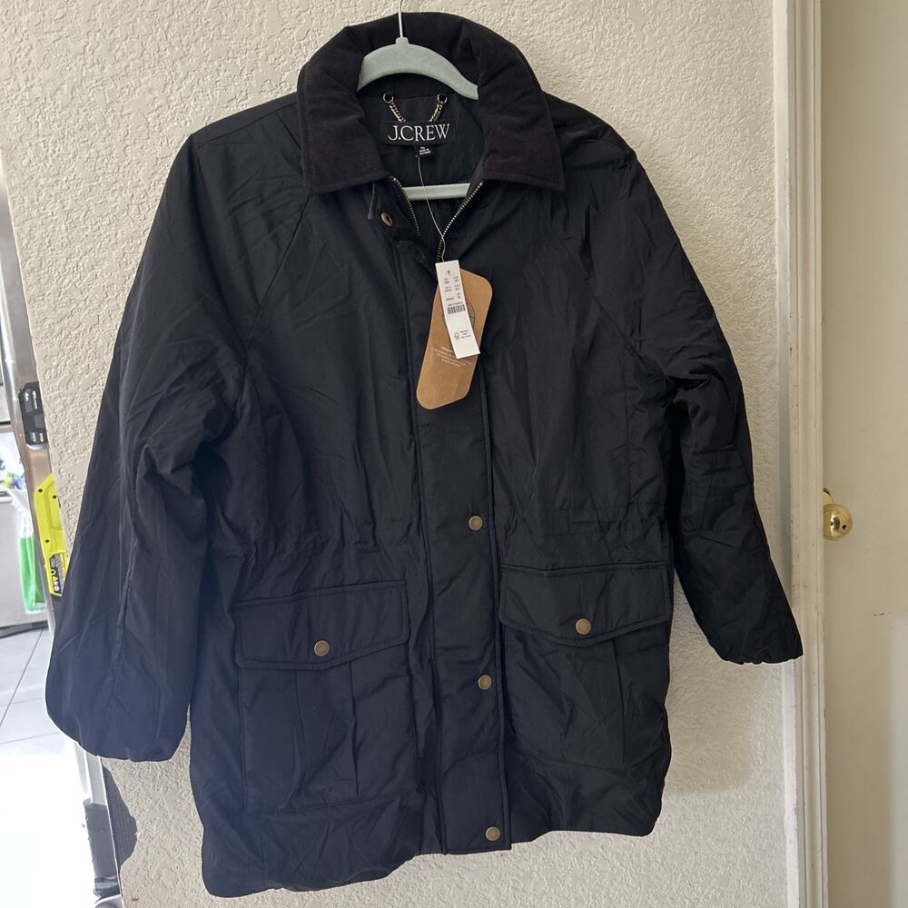 J. Crew Puffer Barn Jacket In Primaloft- Black Nwt $198 Size XS